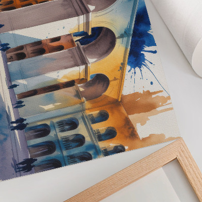 Stilren väggposter Urban arkitektur akvarell fläckar eleganta valv