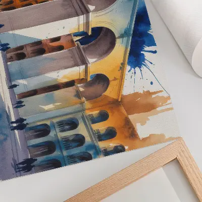 Väggposter urban arkitektur med eleganta valv i akvarellstil