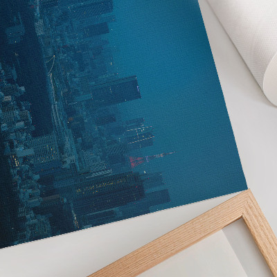 Stilren väggposter Metropolis nattljus moderna skyskrapor