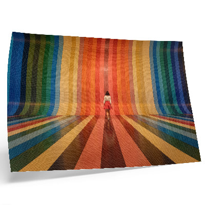 Poster till sovrum Färgade ränder figur inspirationsutrymme