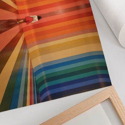 Poster till sovrum Färgade ränder figur inspirationsutrymme