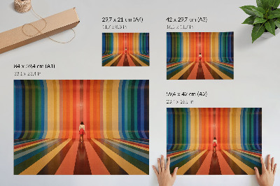Poster till sovrum Färgade ränder figur inspirationsutrymme