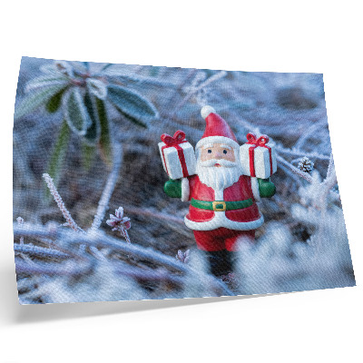 Poster till sovrum Jultomten med presenter i en vintermiljö