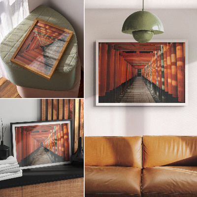 Poster Orange tunnelpelare symmetridjup