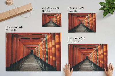Poster Orange tunnelpelare symmetridjup