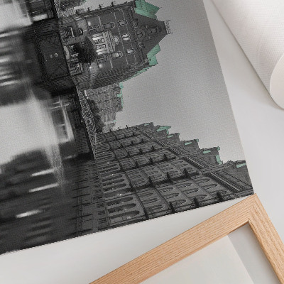 Poster Kanal med industribyggnader, reflektioner i vattnet