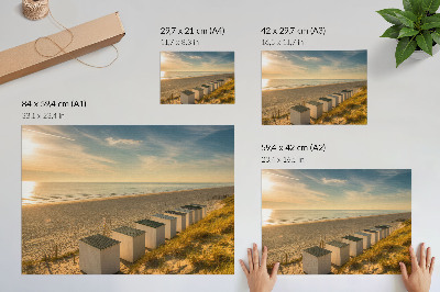 Poster till sovrum Vita hus havsutsikt solnedgång