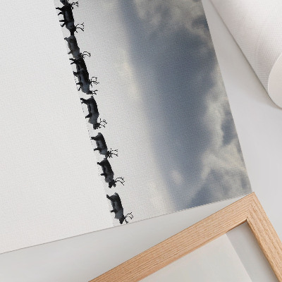 Väggposter Renar i snön, tystnad och rymd