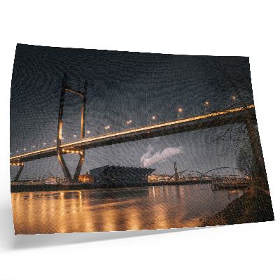 Poster till sovrum Bro på natten modern struktur lugn atmosfär