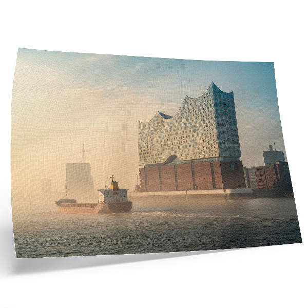 Väggposter Modern arkitektur med vattenstig