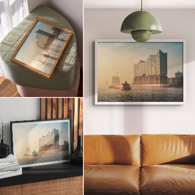 Väggposter Modern arkitektur med vattenstig