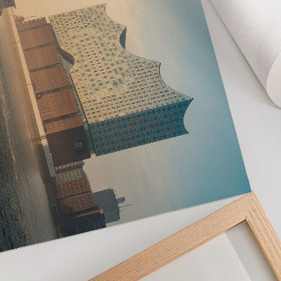 Väggposter Modern arkitektur med vattenstig