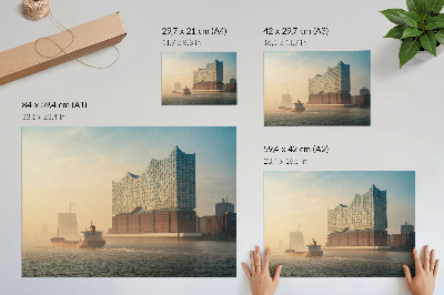 Väggposter Modern arkitektur med vattenstig