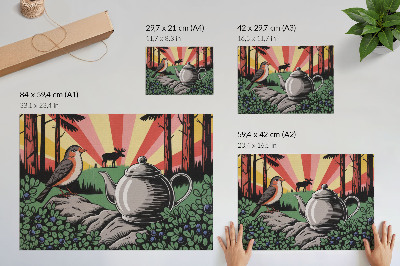 Väggposter En dynamisk skogsscen rik på detaljer