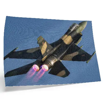 Poster till sovrum jetplan med intensiva himmelsfärger