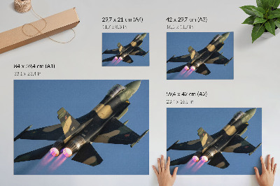 Poster till sovrum Jetplan intensiva färger himmel