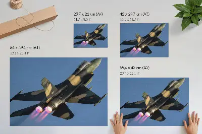 Poster till sovrum jetplan med intensiva himmelsfärger