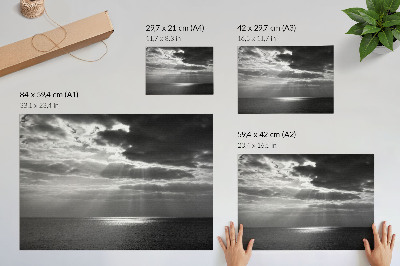 Poster Dynamisk himmel över ett lugnt hav