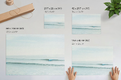Väggposter Havsvågor surfare lugn minimalistisk