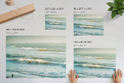 Stilren väggposter Hav, vågor, man, strand, natur, dynamik