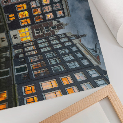 Väggposter Hyreshus vid kanalen, mysig atmosfär av reflektion