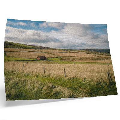 Stilren väggposter Pittoreskt landskap natur stuga ensamhet