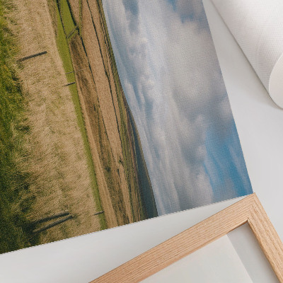 Stilren väggposter Pittoreskt landskap natur stuga ensamhet