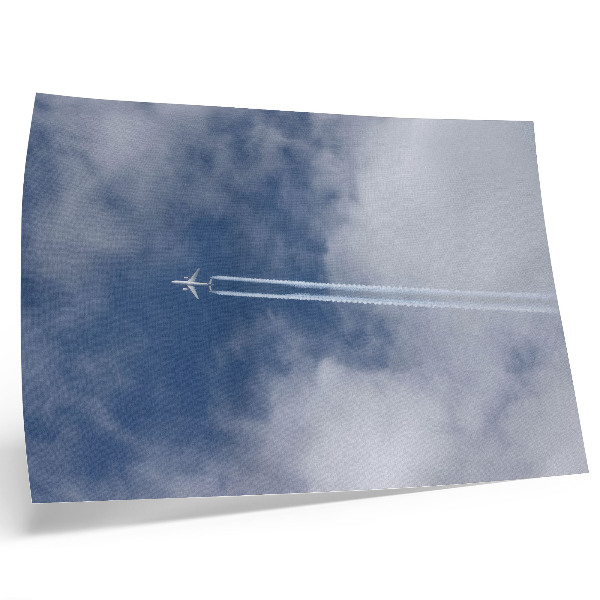 Poster till sovrum Flygplan i den blå himlen med vita strimmor