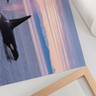 Stilren väggposter Späckhuggare mot ett pastellfärgat havslandskap