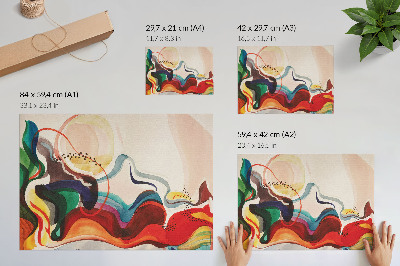 Stilren väggposter Dynamiska färgvågor genomtränger varandra