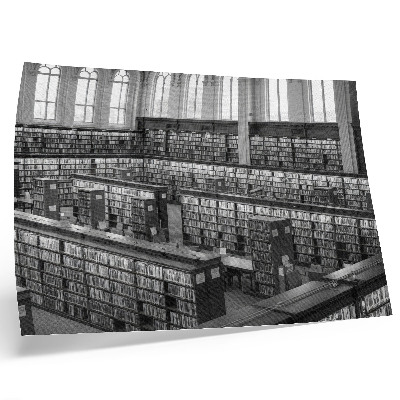 Väggposter Klassiskt bibliotek med trähyllor