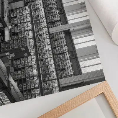 Väggposter klassisk biblioteksinteriör med trähyllor