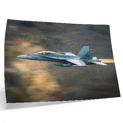 Poster till sovrum En modern jaktplan i dynamisk flygning