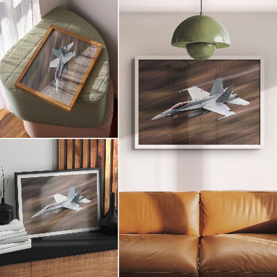 Väggposter En modern jaktplan under flygning