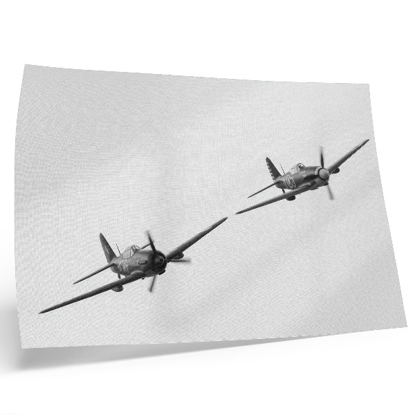 Poster Svartvita historiska flygplan i flygdynamik