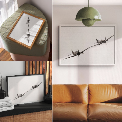 Poster Svartvita historiska flygplan i flygdynamik
