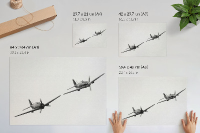 Poster Svartvita historiska flygplan i flygdynamik