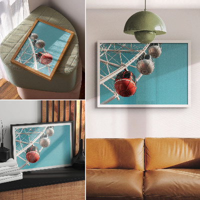 Poster till sovrum Turkos himmel dynamiska stugor modernitet