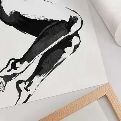 Väggposter svartvitt abstrakt motiv med fokus på harmoni och modernitet