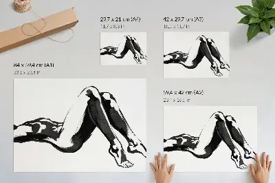 Väggposter svartvitt abstrakt motiv med fokus på harmoni och modernitet