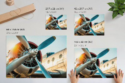 Poster till sovrum En bild av en flygplansmotor, teknologi och modernitet