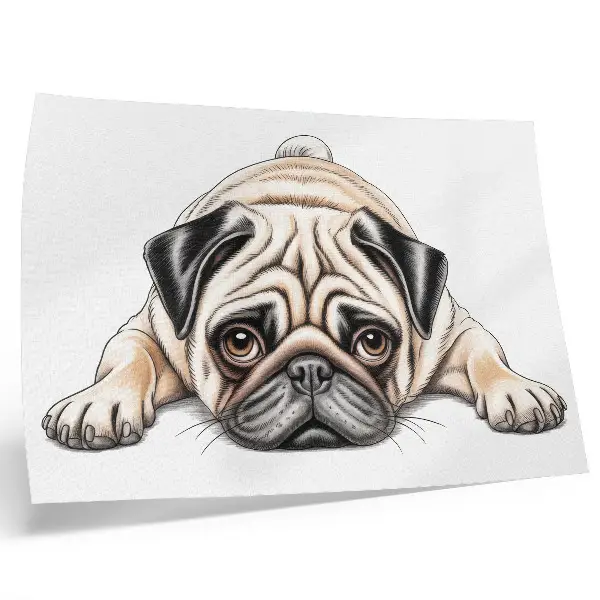 Poster hundillustration i mysiga och varma färger med detaljrikedom
