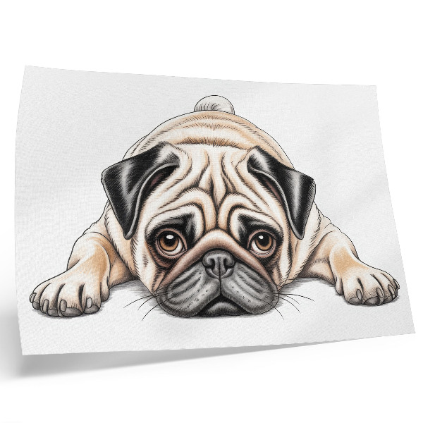 Poster Hundillustration, mysiga, varma färger, detaljer