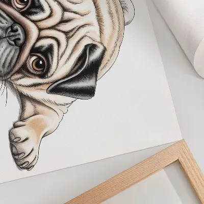 Poster hundillustration i mysiga och varma färger med detaljrikedom