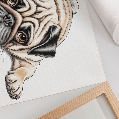 Poster Hundillustration, mysiga, varma färger, detaljer