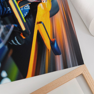 Poster till sovrum En förare i en racerbil full av fart och energi