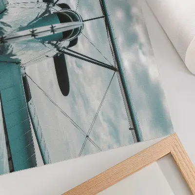 Poster till sovrum framifrån av ett biplan med industriell elegans
