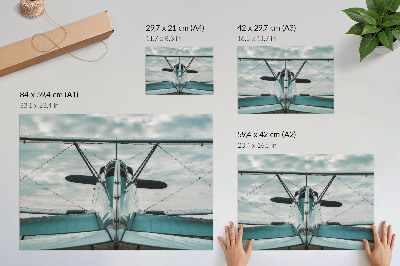 Poster till sovrum Framifrån av ett biplan, industriell elegans