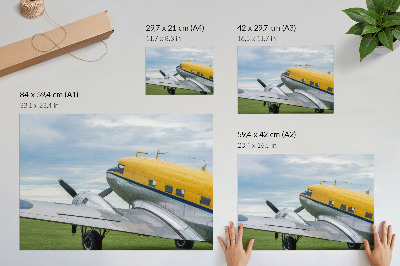 Väggposter Snyggt klassiskt gult, grått och blått plan