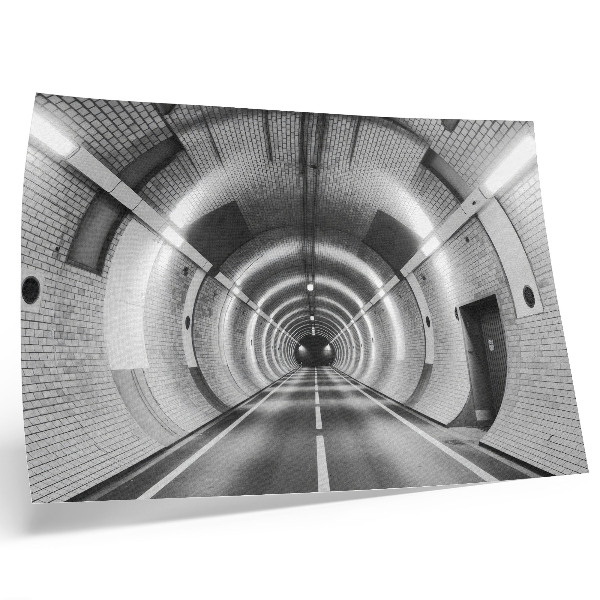 Poster till sovrum Symmetrisk svartvit tunnel med valv